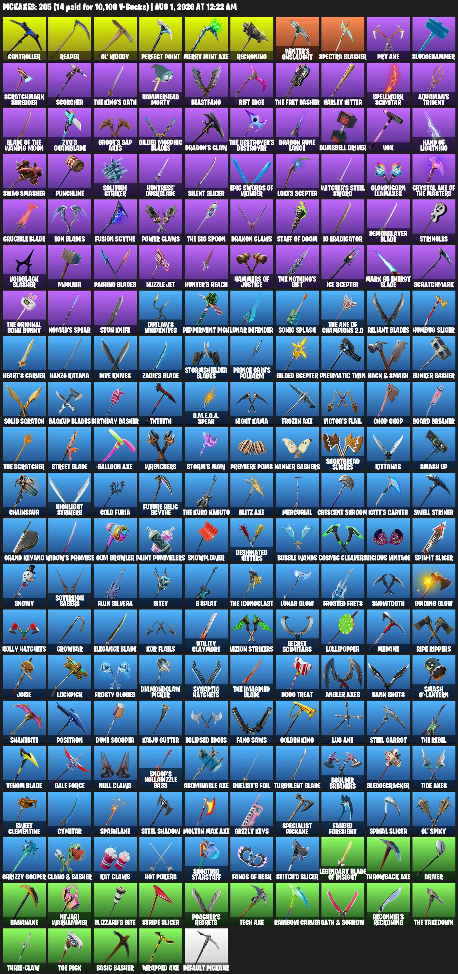 Fortnite Account + Minty Axe [ OG Outfits (+190 skins)]