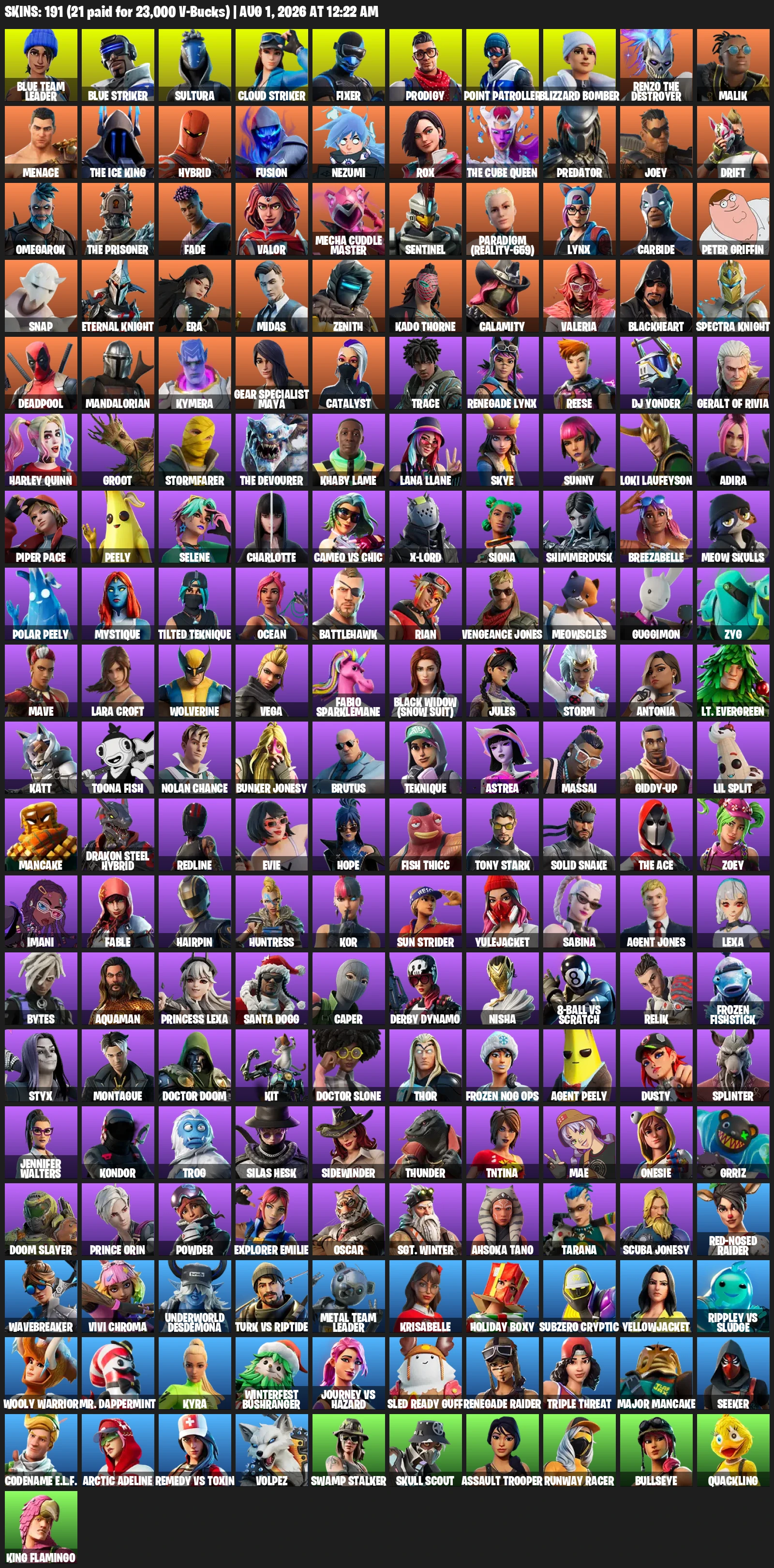 Fortnite Account + Minty Axe [ OG Outfits (+190 skins)]